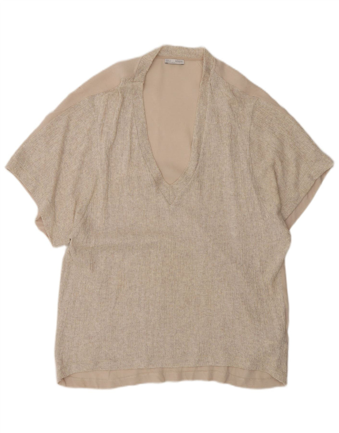 Zara ženska prevelika tunika UK 10 Small Beige Poliester