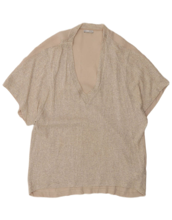 Zara ženska prevelika tunika UK 10 Small Beige Poliester