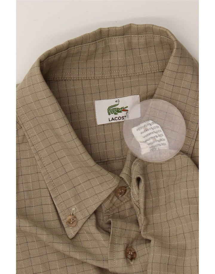Lacoste muška košulja veličina 40 srednje bež karirani pamuk