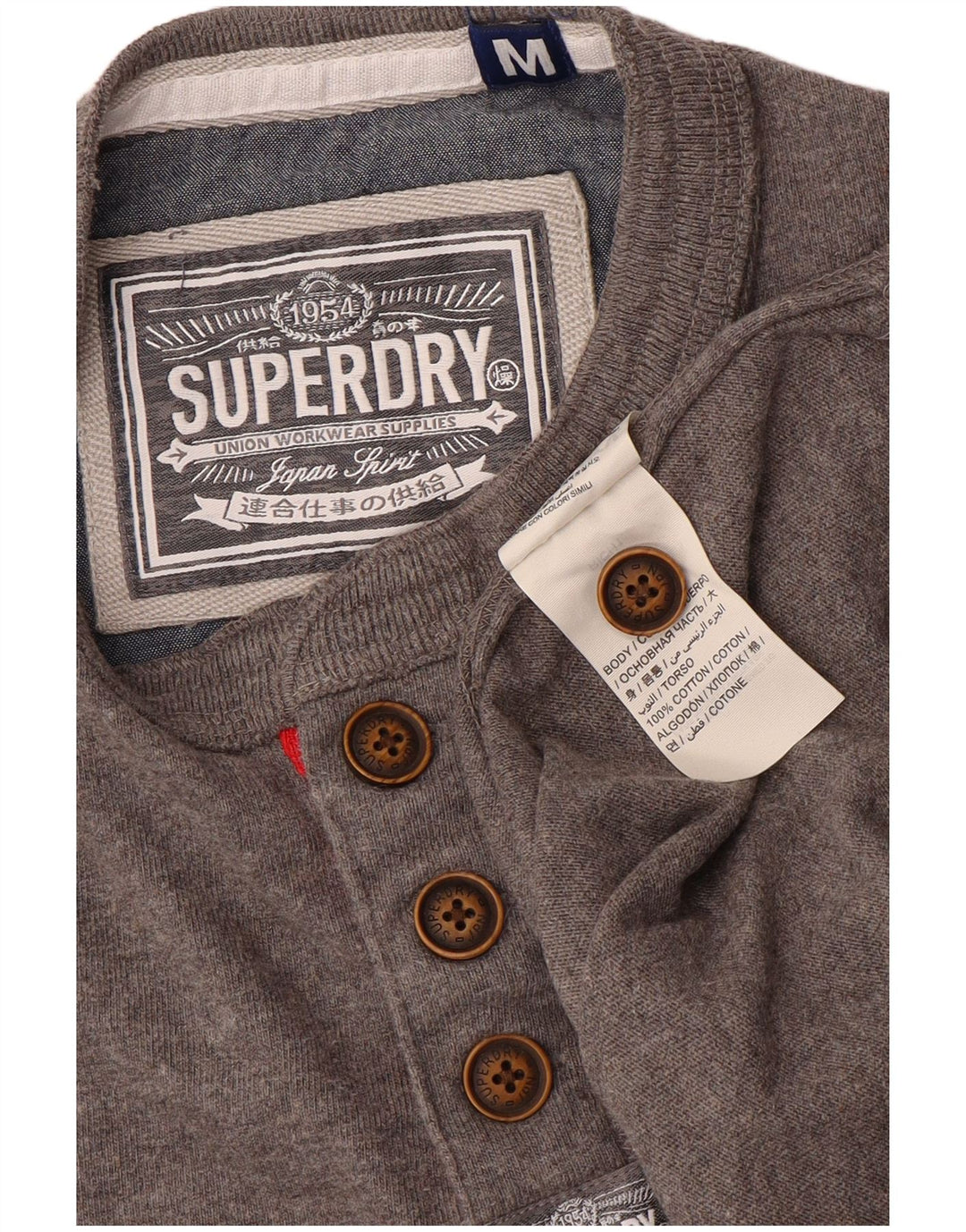 Superdry muška majica dugih rukava, srednje sivi pamuk