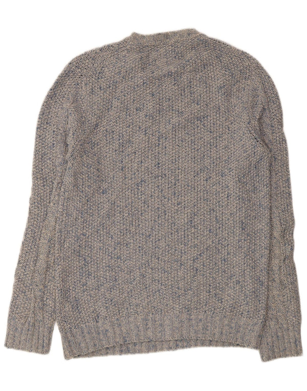 MASSIMO DUTTI Muški džemper s okruglim izrezom od velike plave pjegave vune