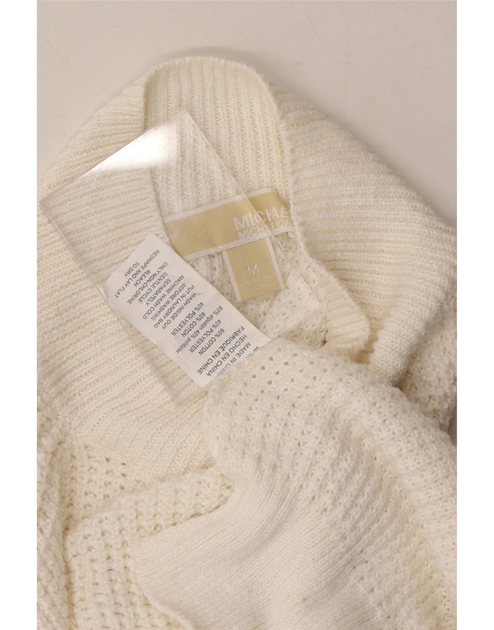 MICHAEL KORS Womens Turtle Neck Jumper Sweater UK 12 Medium White Cotton Vintage Michael Kors and Second-Hand Michael Kors from Messina Hembry 