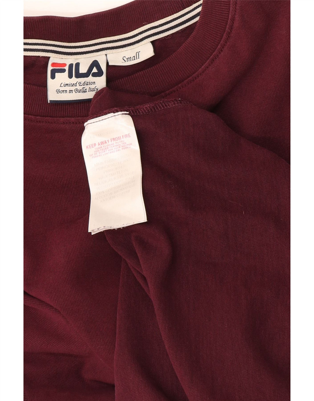 Fila muška majica dugih rukava, mali tamnocrveni pamuk