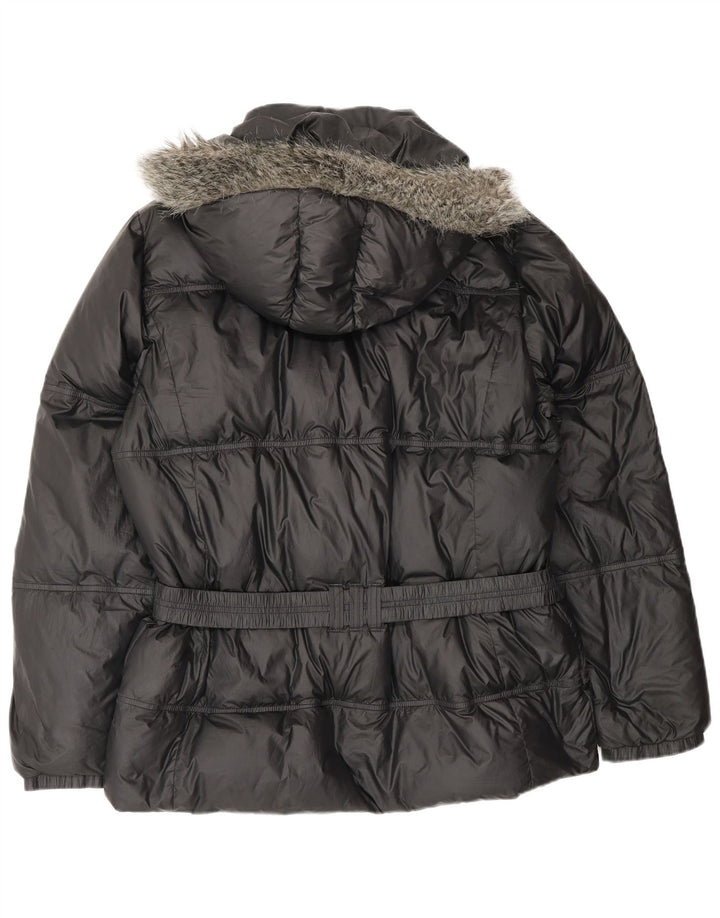 Adidas velika ženska jakna s kapuljačom i podstavljenom podstavom UK 18 XL crni poliester