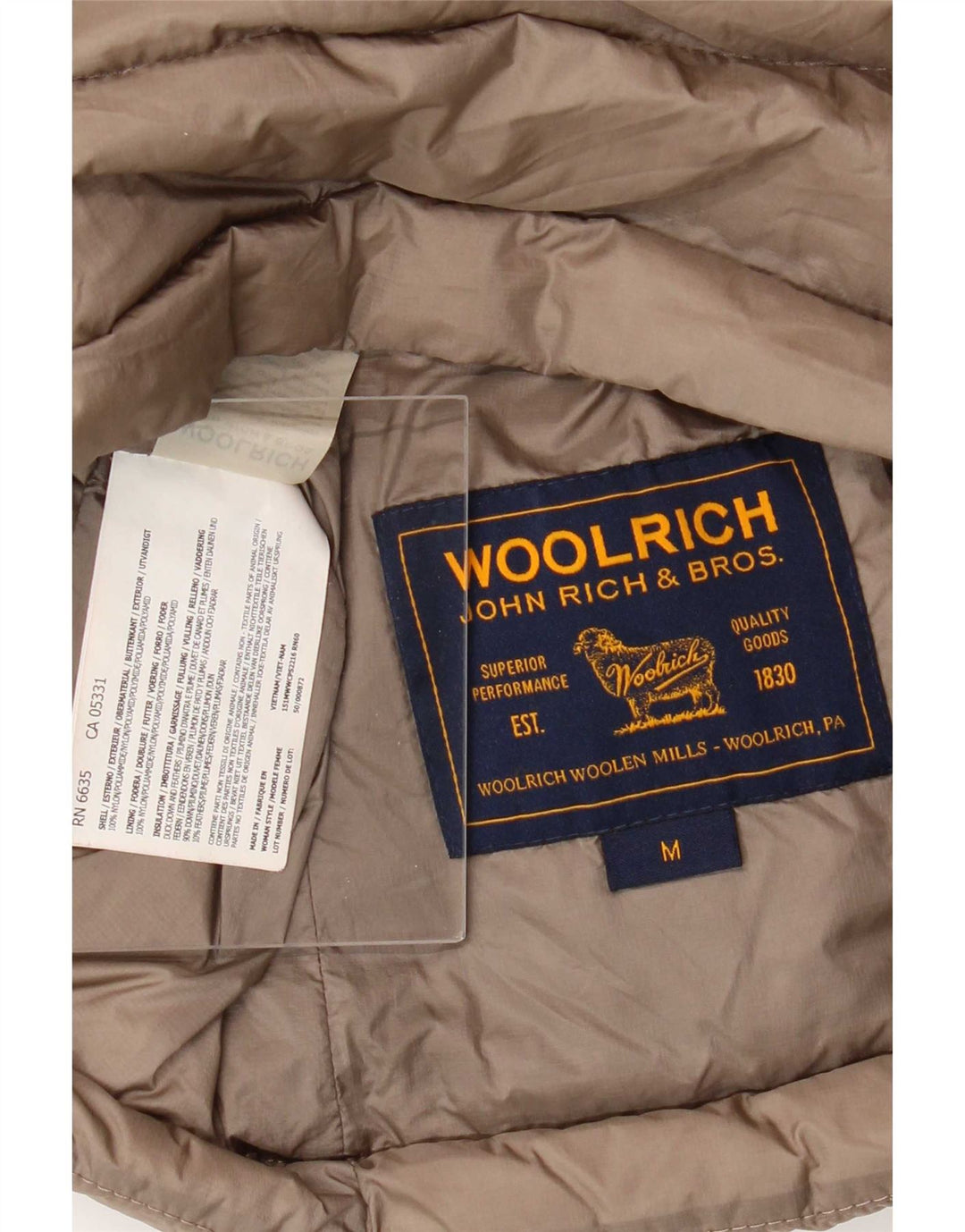 Woolrich ženska podstavljena jakna UK 12 srednje smeđi najlon