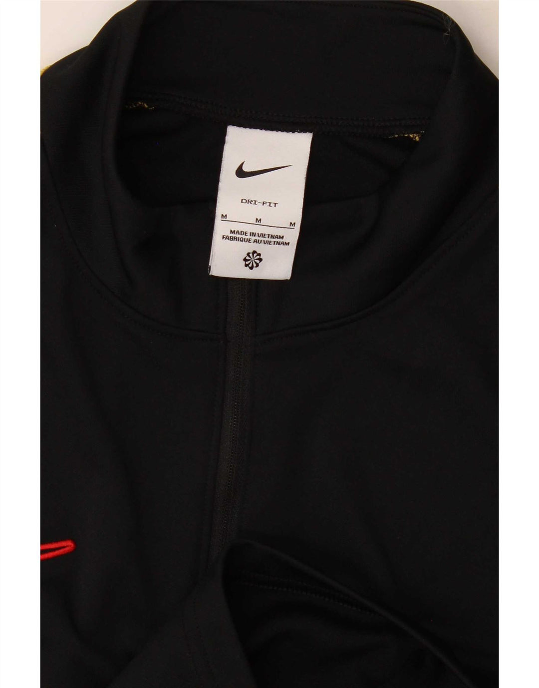 Nike Dri Fit majica s izrezom na patent i gornji dio trenirke srednje crne boje