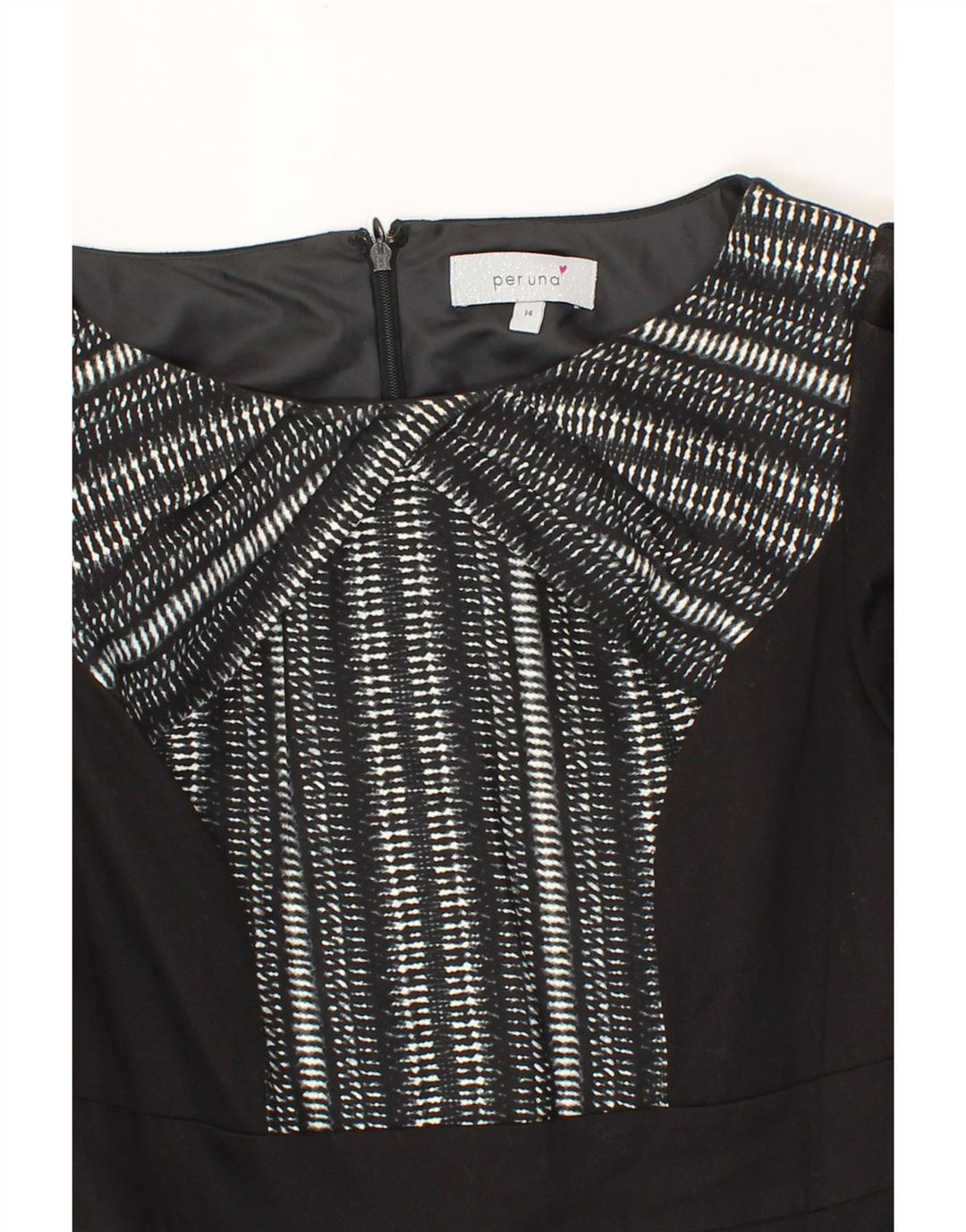 PER UNA Womens Sheath Dress UK 14 Medium Black Striped Cotton Vintage Per Una and Second-Hand Per Una from Messina Hembry 