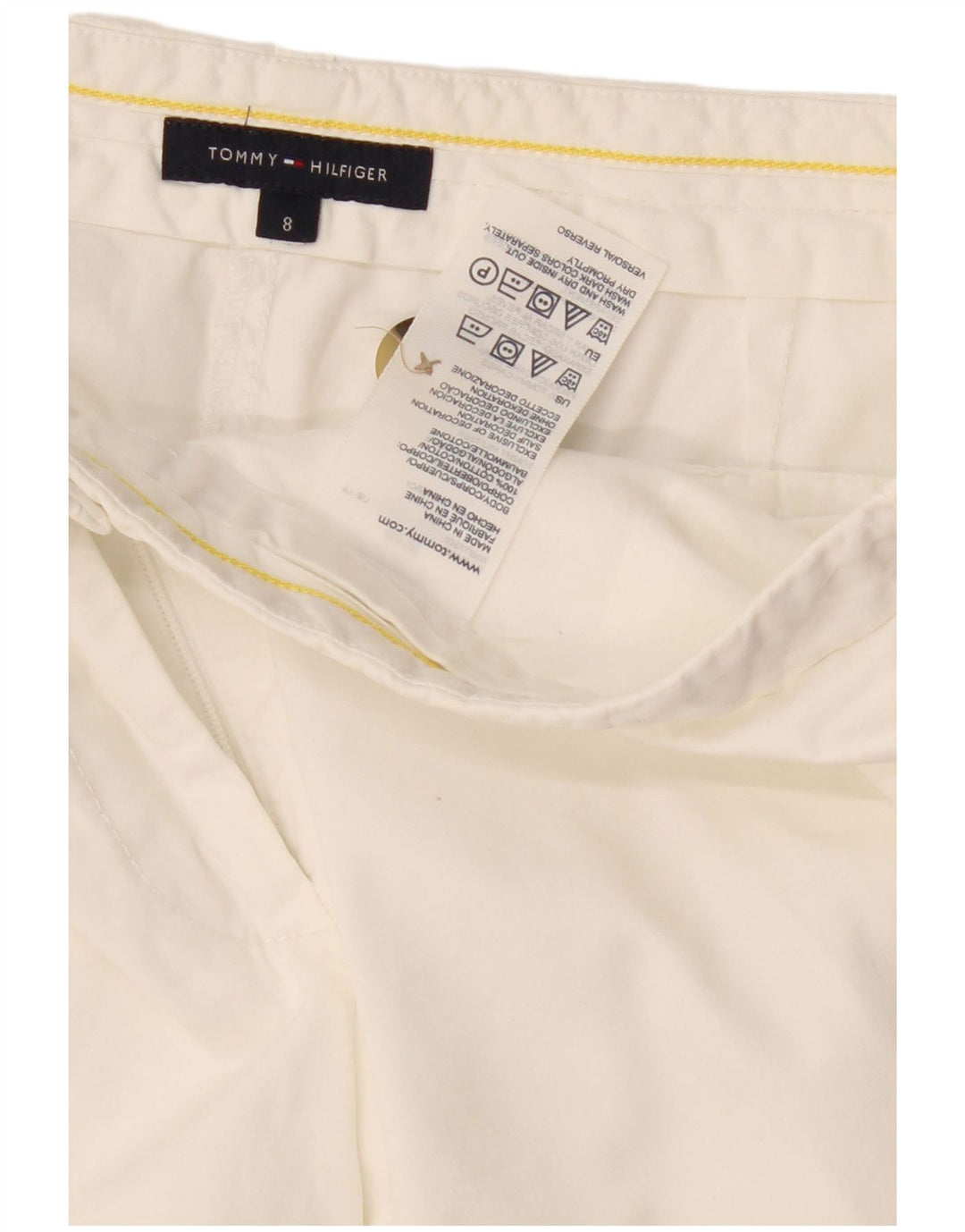 Tommy Hilfiger Ženske chino kratke hlače US 8 srednje W32 bijeli pamuk