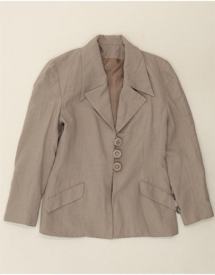 VINTAGE Womens 3 Button Blazer Jacket EU 38 Medium Grey Vintage Vintage and Second-Hand Vintage from Messina Hembry 