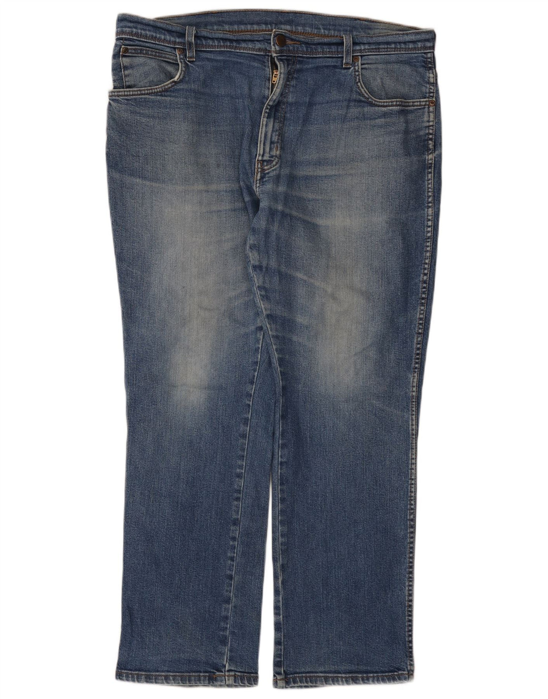 Wrangler muške ravne traperice regularnog kroja W38 L30 plavi pamuk