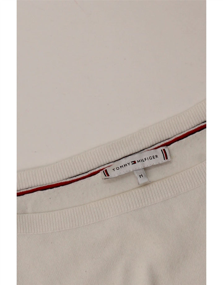 TOMMY HILFIGER Ženski džemper s morskim izrezom UK 14 Srednje bijeli