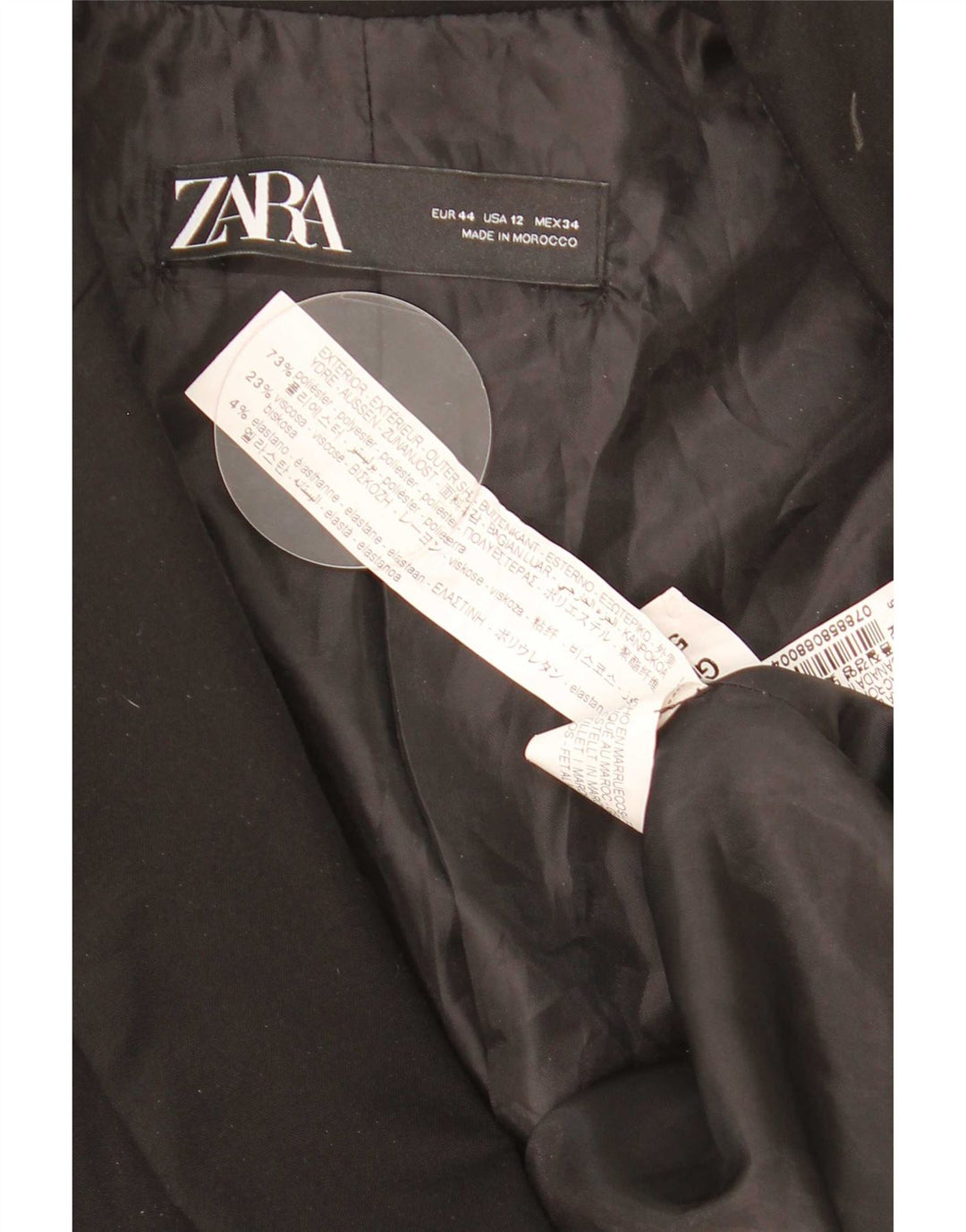 Zara ženski sako sa 1 gumbom EU 44 XL crni poliester