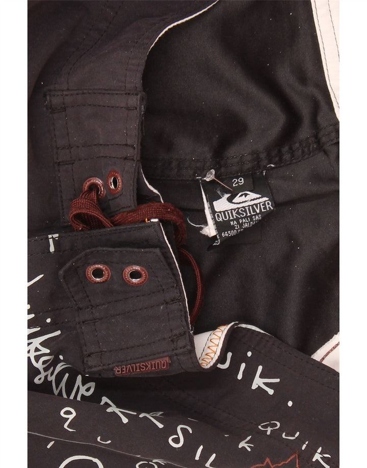 QUIKSILVER Muške kratke hlače za kupanje s grafičkim motivima Male crne poliesterske hlače