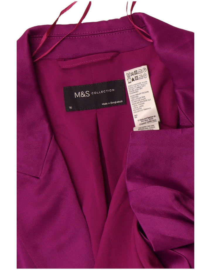 Marks & Spencer ženski sako s jednim gumbom UK 16 Velika ljubičasta viskoza