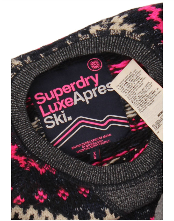 SUPERDRY ženski džemper s okruglim izrezom UK 6 XS tamnoplavi Fair Isle