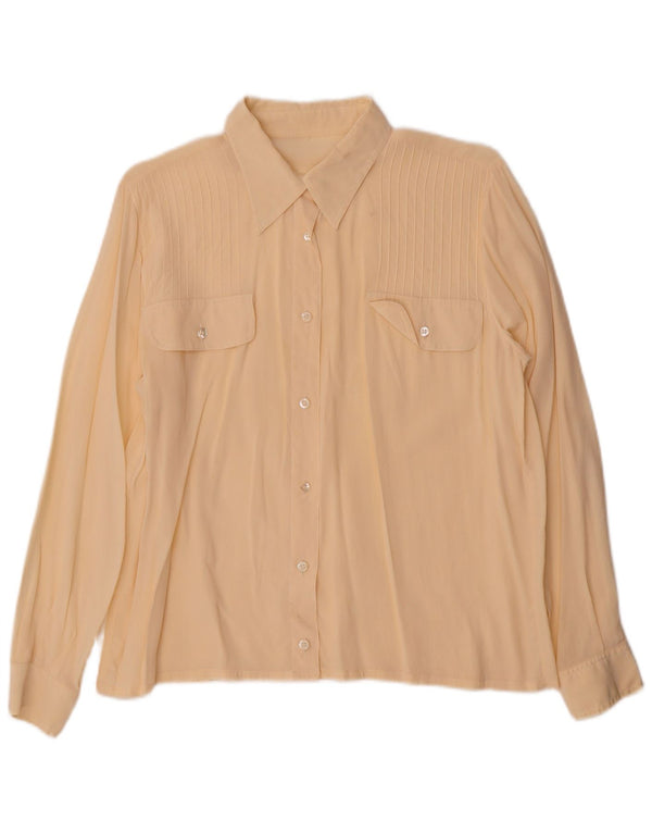 Vintage ženska košulja bluza UK 16 velika bež