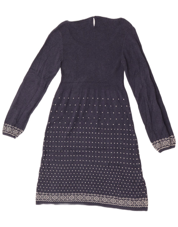 Fat Face Ženska džemper haljina UK 10 Mala tamnoplava Fair Isle pamuk