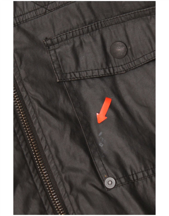 Vintage muška pomoćna jakna UK 40 veliki crni pamuk