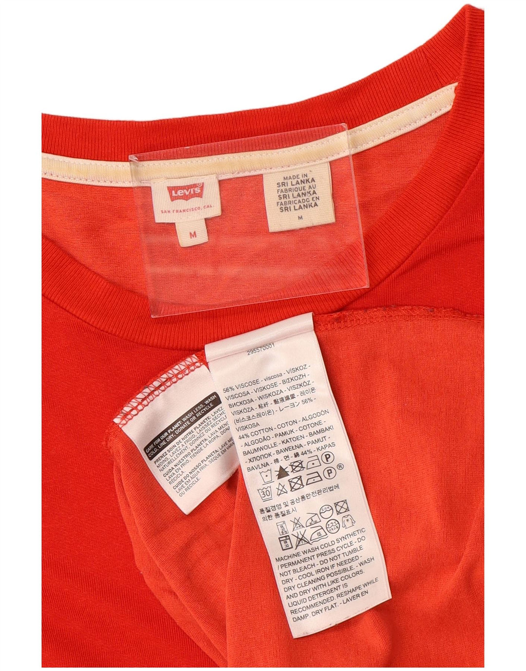 Levi's ženska majica kratkih rukava UK 14 srednje crvena viskoza