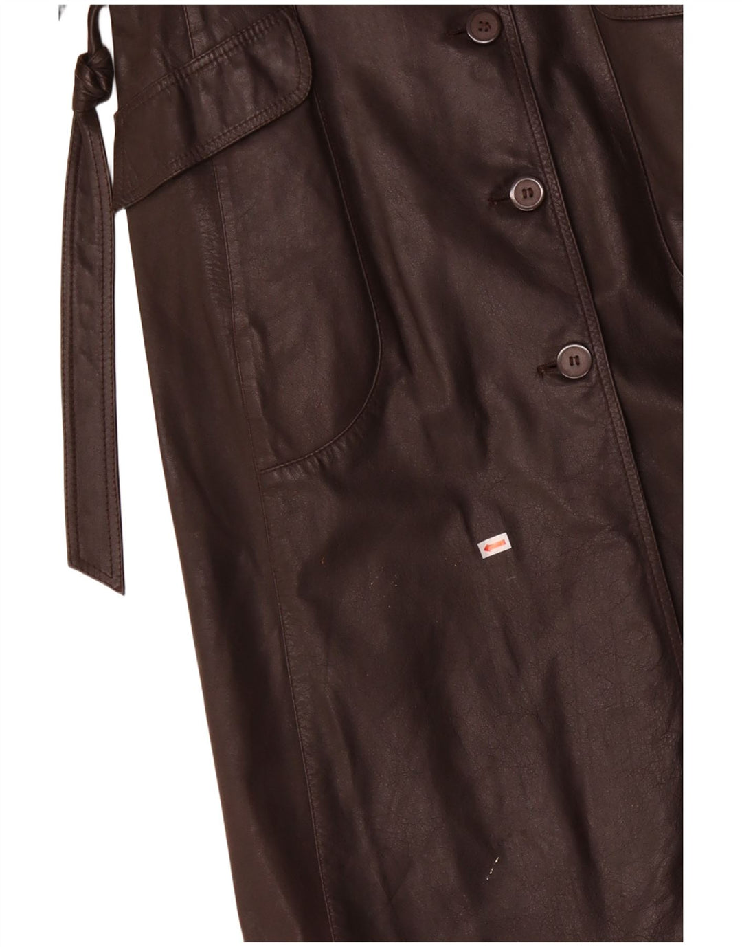 VINTAGE ženski kožni kaput UK 12 Srednje smeđa koža