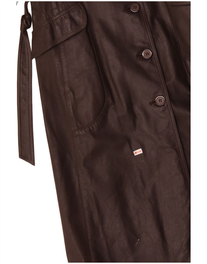 VINTAGE ženski kožni kaput UK 12 Srednje smeđa koža