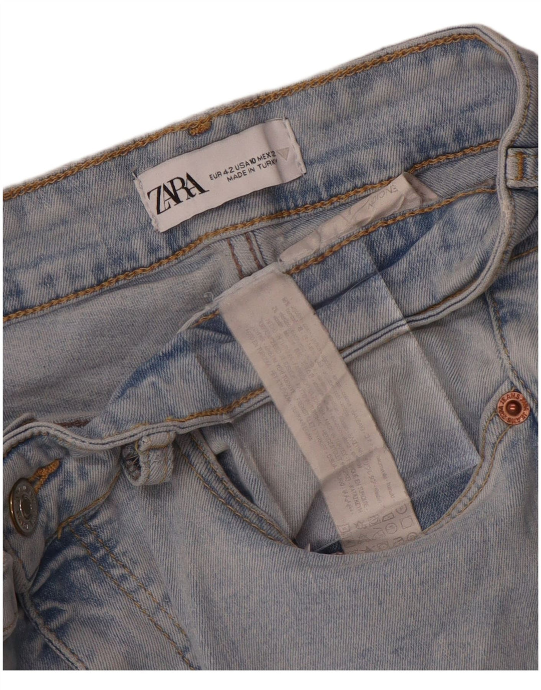 Zara ženske lepršave traperice EU 42 Large W32 L27 plavi pamuk