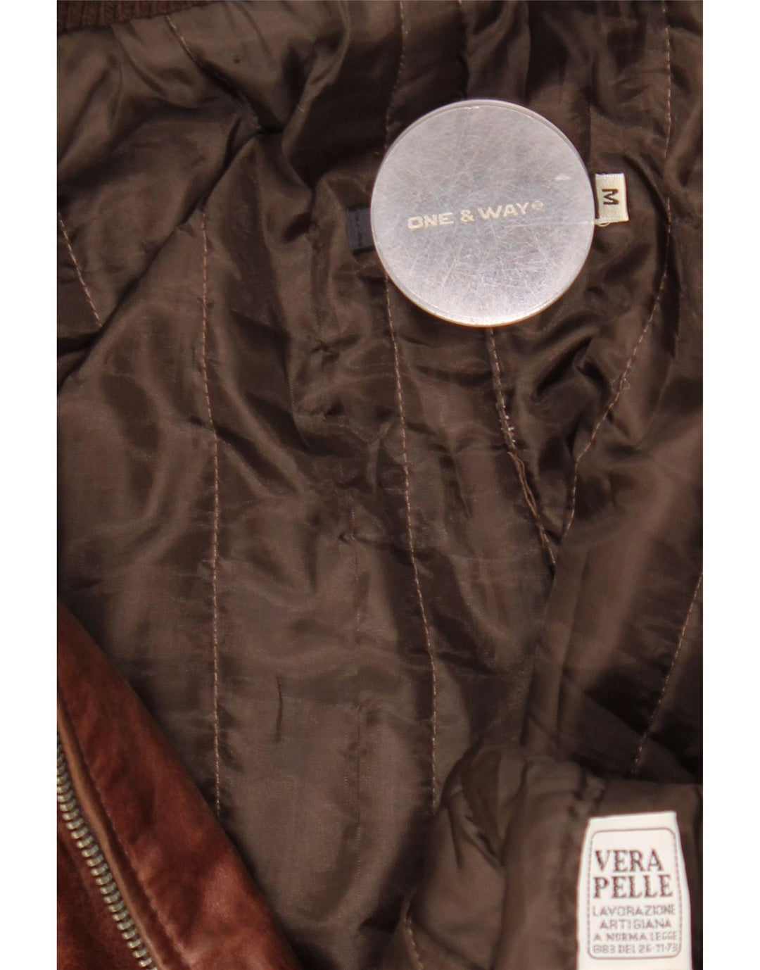 Vintage muška kožna jakna UK 38 srednje smeđa koža