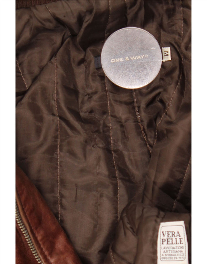 Vintage muška kožna jakna UK 38 srednje smeđa koža