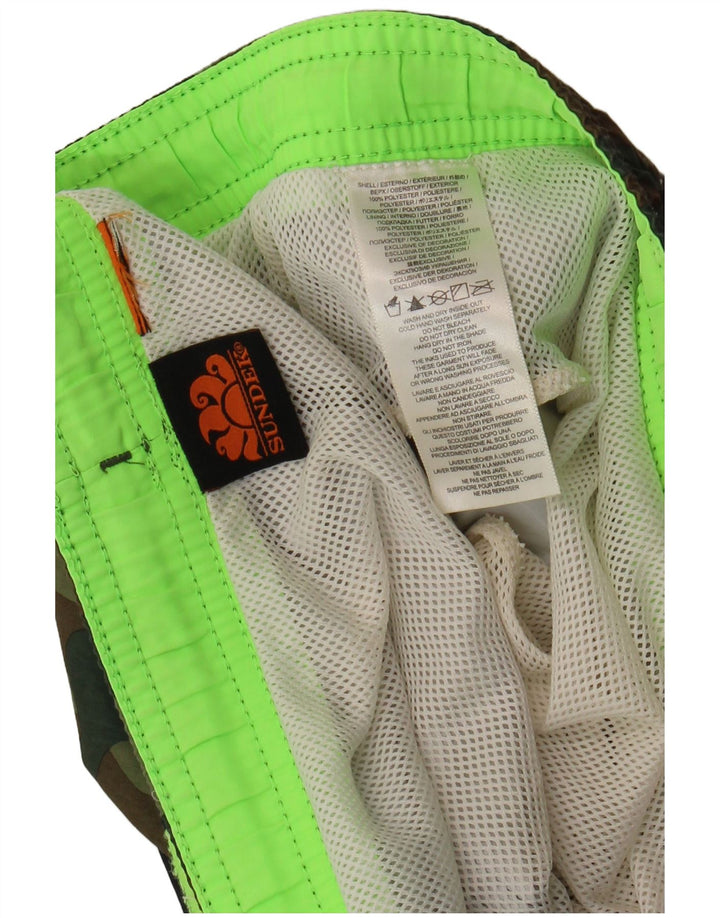 Sundek muške kratke hlače za plivanje, veliki kaki kamuflažni poliester