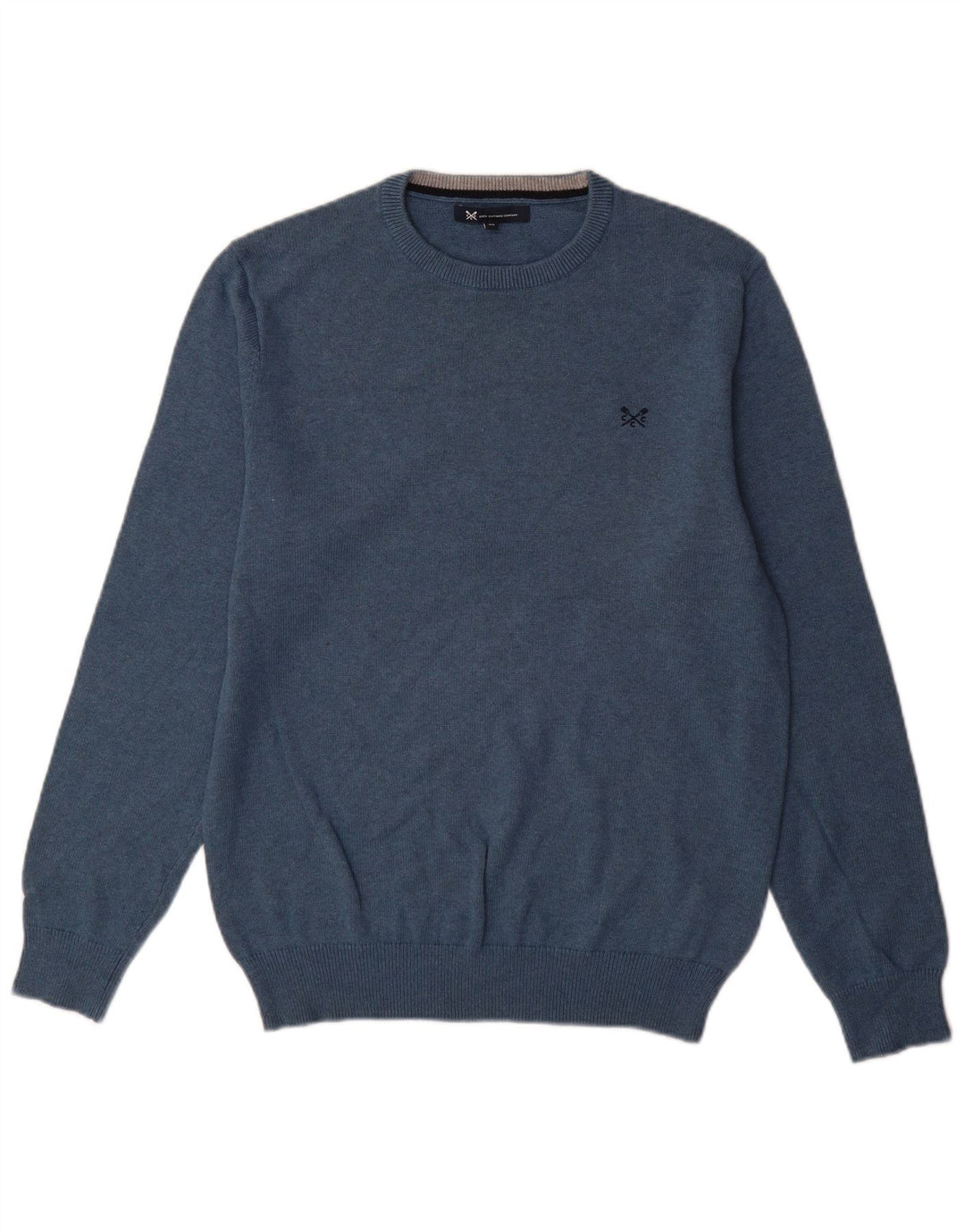 Crew Clothing Muški džemper s okruglim izrezom Srednje plavi pamuk
