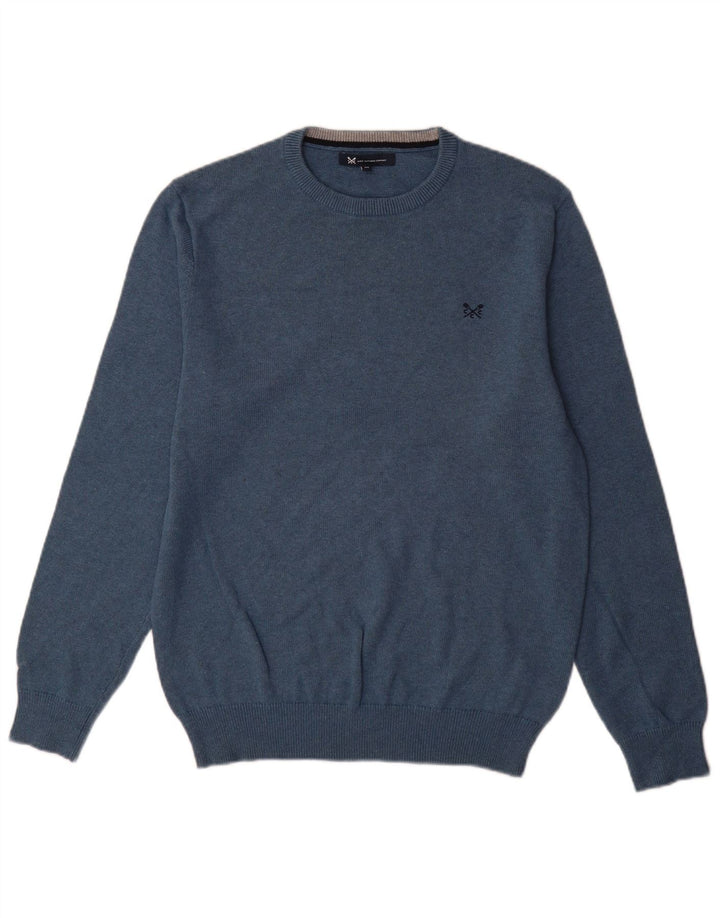 Crew Clothing Muški džemper s okruglim izrezom Srednje plavi pamuk
