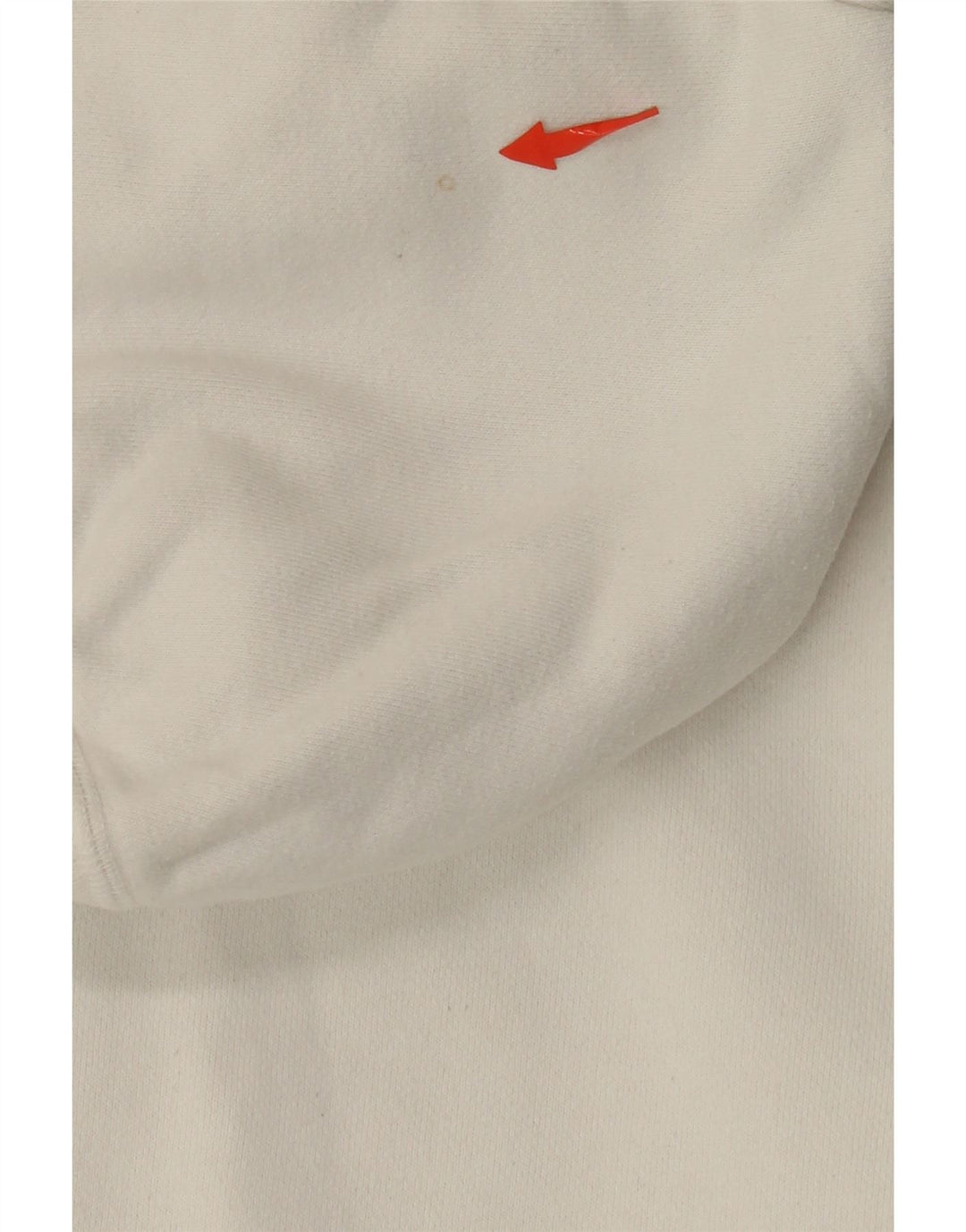 BENETTON Ženska majica s kapuljačom s grafičkim patentnim zatvaračem UK 16 Veliki bijeli pamuk