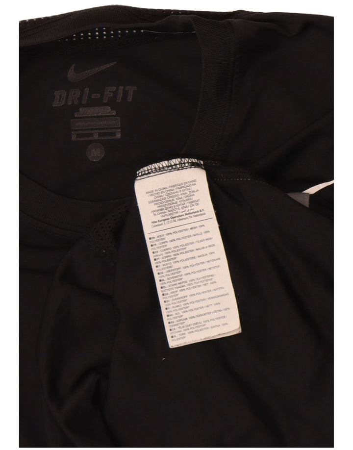 Nike Dri Fit T-Shirt Top srednje crne pruge od poliestera