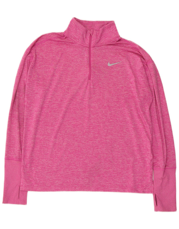 Nike Ženska trenirka Dri Fit Zip Neck Top UK 14 Srednje ružičasta