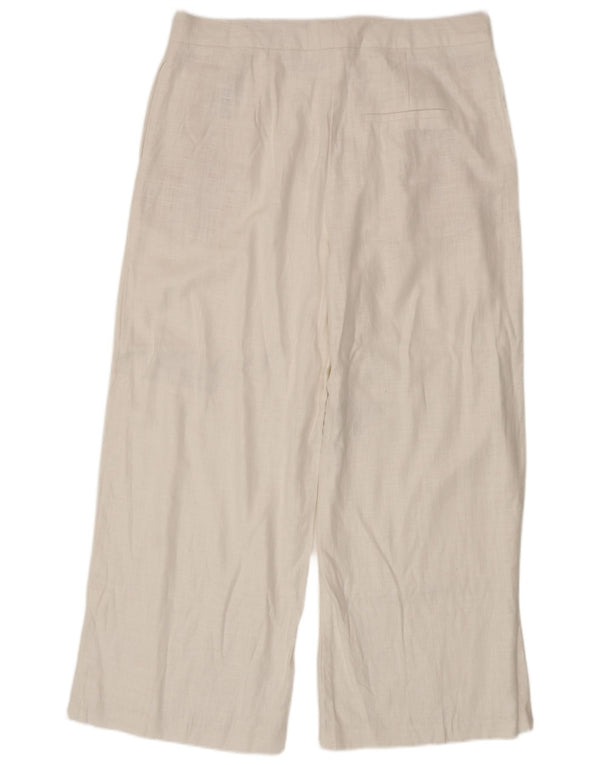 Marks & Spencer ženske ležerne hlače visokog struka UK 16 Large W36 L27 Bijele