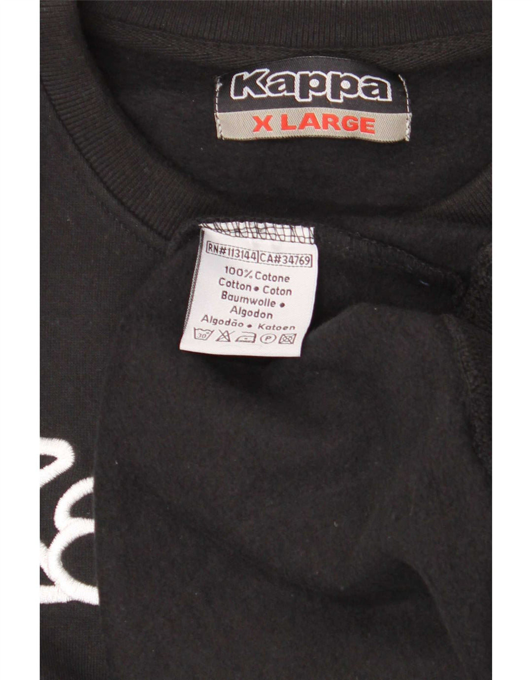 Kappa muška majica s grafičkim motivima XL crni pamuk
