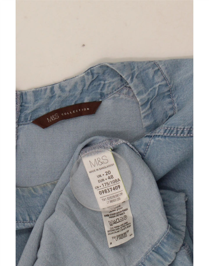 MARKS & SPENCER Ženska traper bluza Top UK 20 2XL Plavi liocel