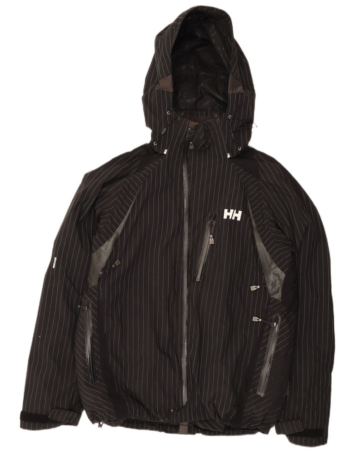 Helly Hansen muška kišna jakna s kapuljačom s grafičkim motivima UK 38 srednje crne pruge