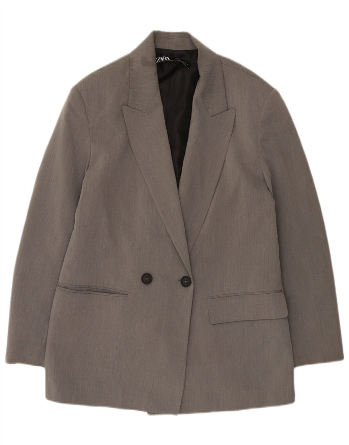 Zara ženska velika jakna s dvostrukim kopčanjem UK 10 Small Gray