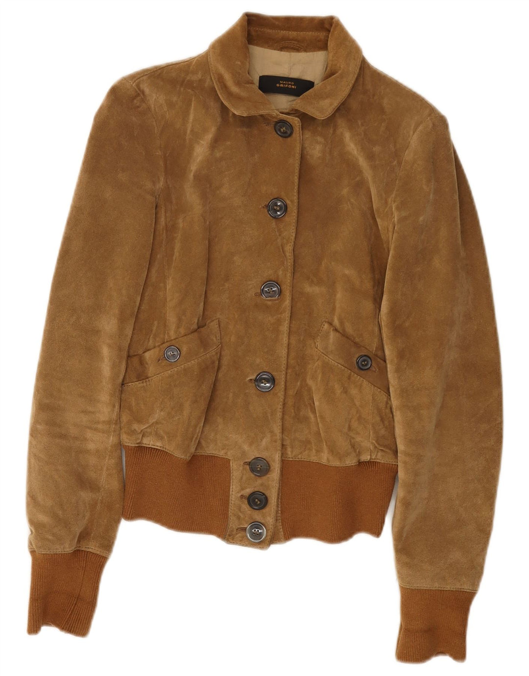 MAURO GRIFONI Ženska bomber jakna od brušene kože IT 42 srednje smeđe kože