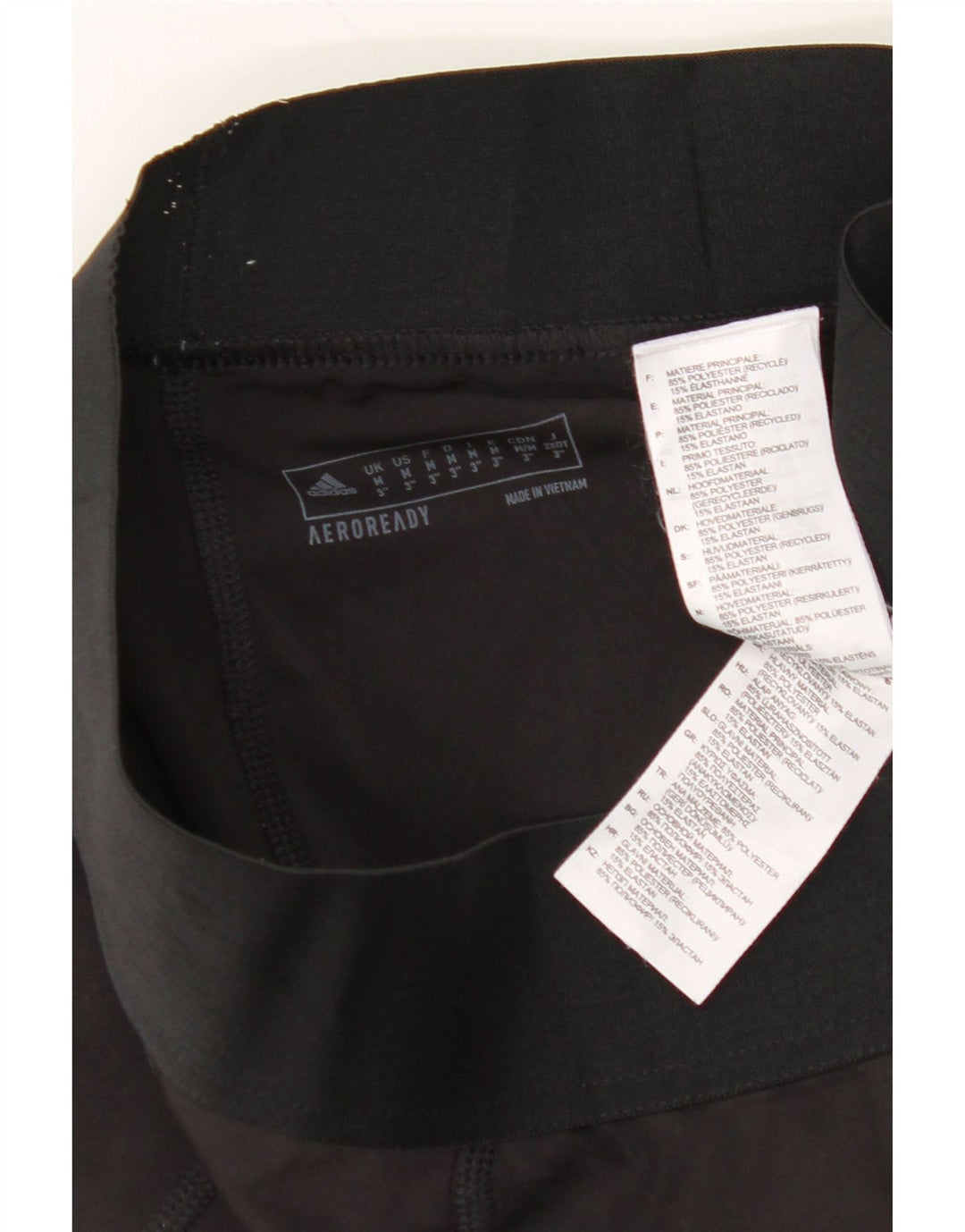 ADIDAS Womens Aeroready Sport Shorts UK 14 Medium  Black Polyester Vintage Adidas and Second-Hand Adidas from Messina Hembry 