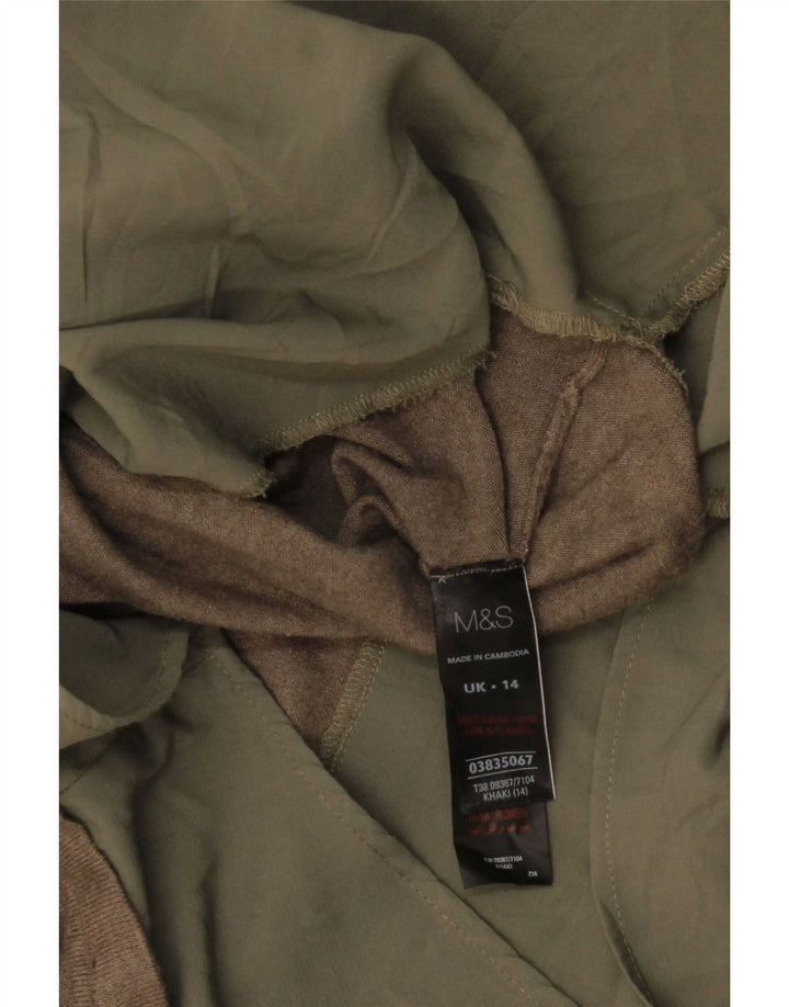 Marks & Spencer ženska džemper majica UK 14 Velika kaki viskoza