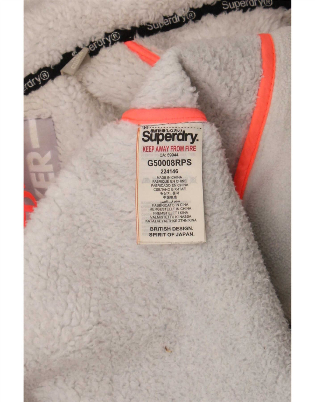 Superdry ženska jakna s kapuljačom UK 16 veliki sivi poliester