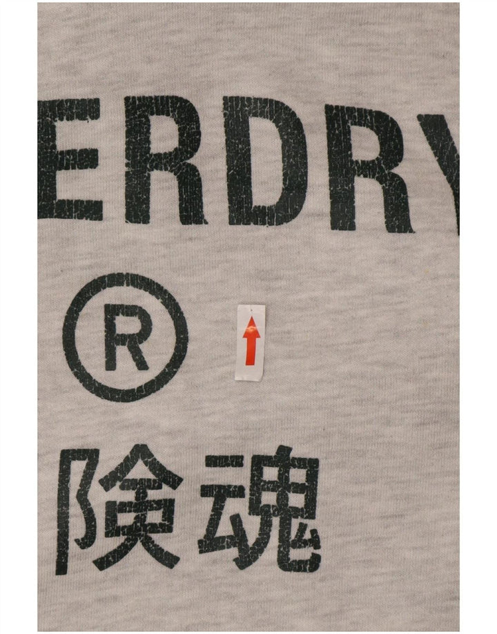 Superdry muška majica s kapuljačom s kapuljačom, srednje sivi pamuk
