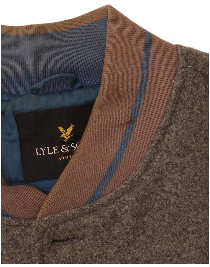 Bomber jakna Lyle & Scott za dječake 13-14 godina velika siva vunena