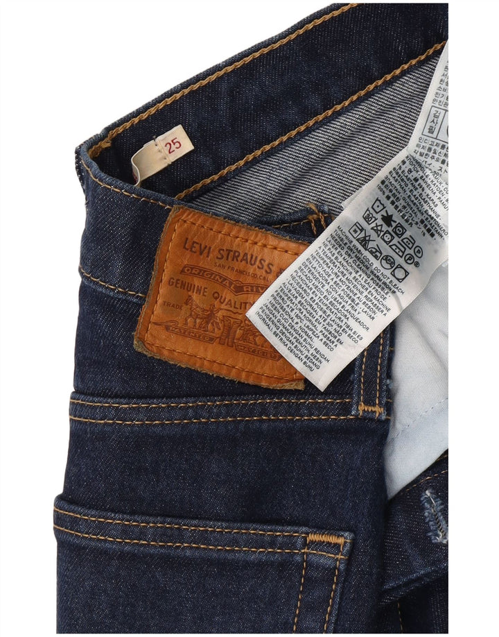 LEVI'S Ženske rebraste traperice W25 L26 tamnoplavi pamuk