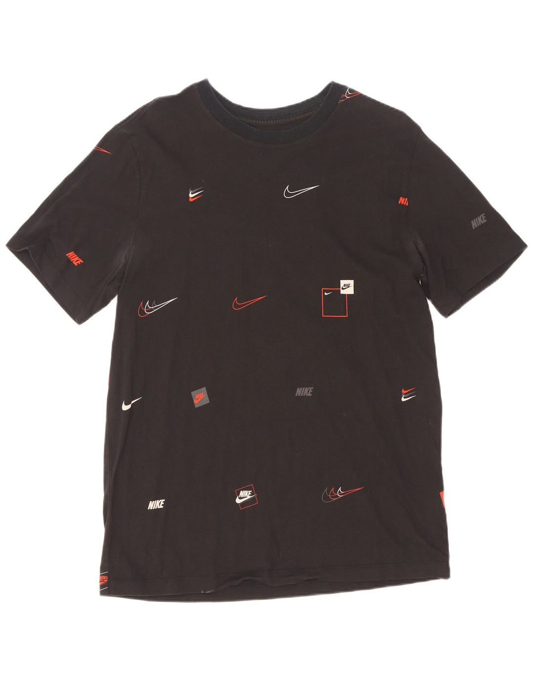 Velika crna pamučna majica Nike s grafičkim motivima
