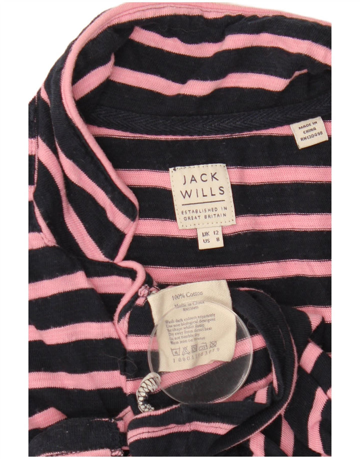 JACK WILLS Womens Shirt Blouse UK 12 Medium  Navy Blue Striped
