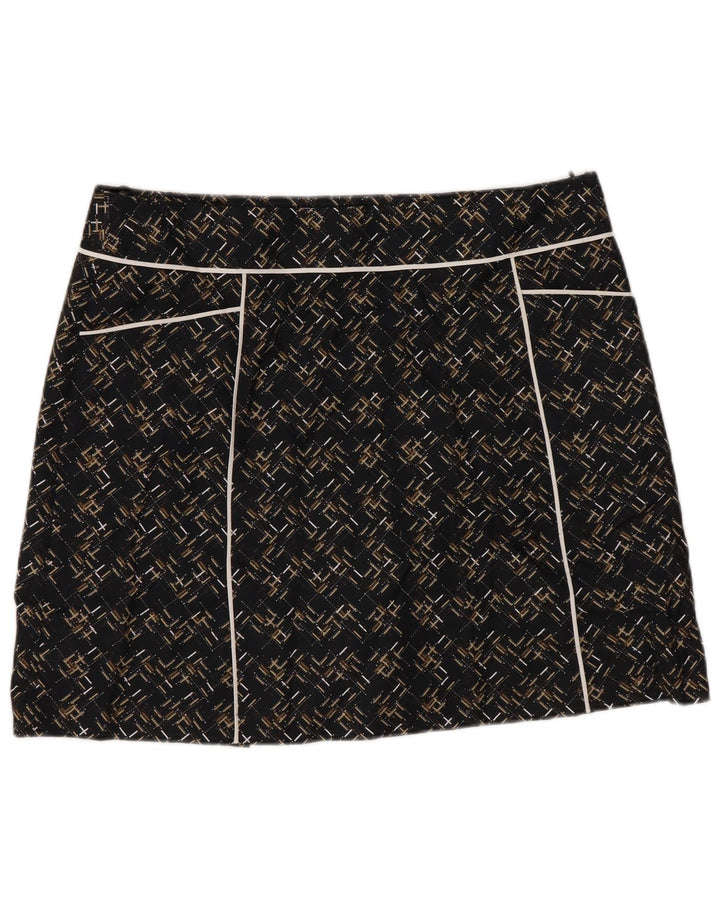 IZOD ženska mini suknja US 6 srednje veličine W32 crni geometrijski poliester