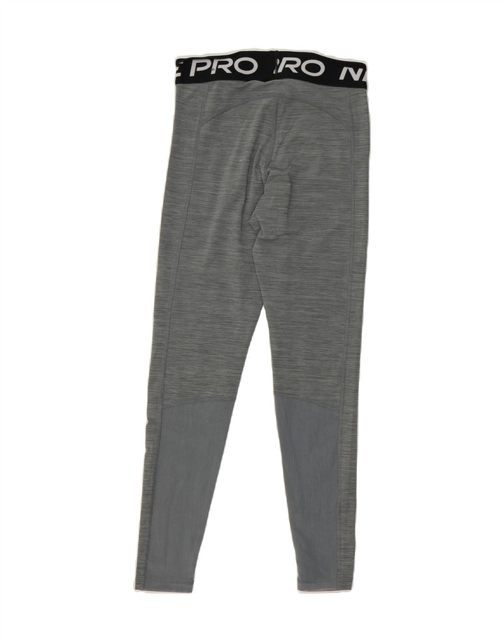 NIKE Womens Dri Fit Graphic Leggings UK 10 Small Grey Polyester Vintage Nike and Second-Hand Nike from Messina Hembry 